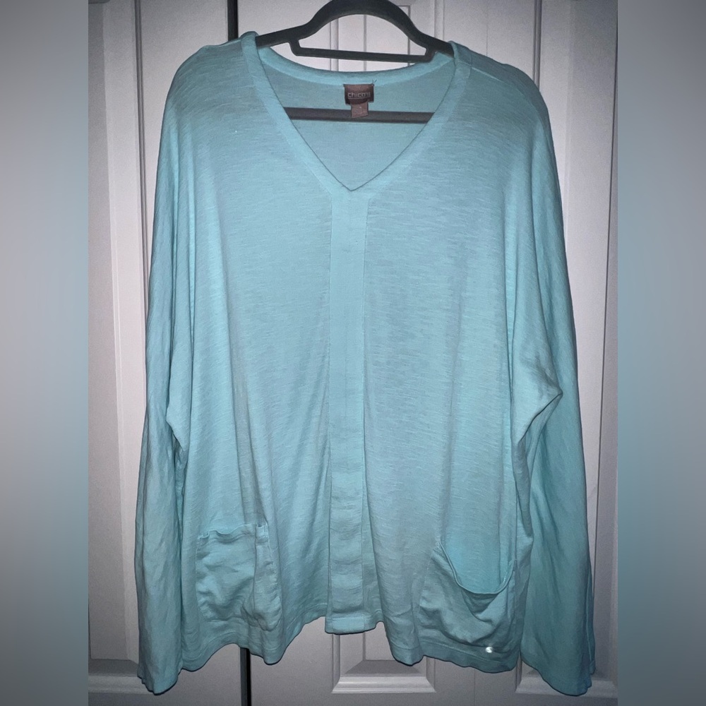 Chico's Light Blue Long Sleeve Top